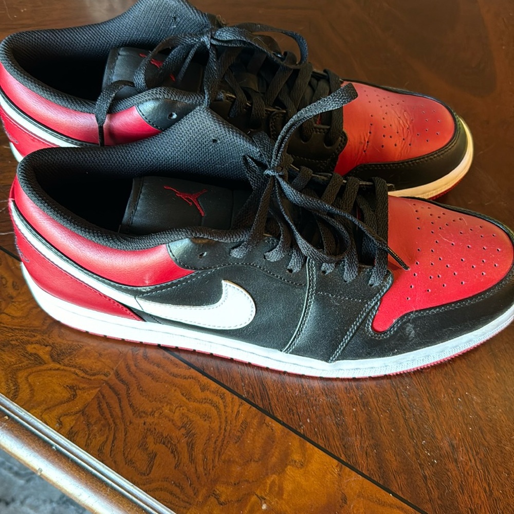 Jordan Red and Black Sneakers